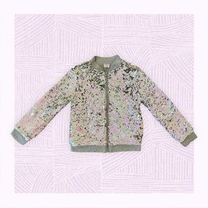 Kids sequins zip up sweater size 7/8